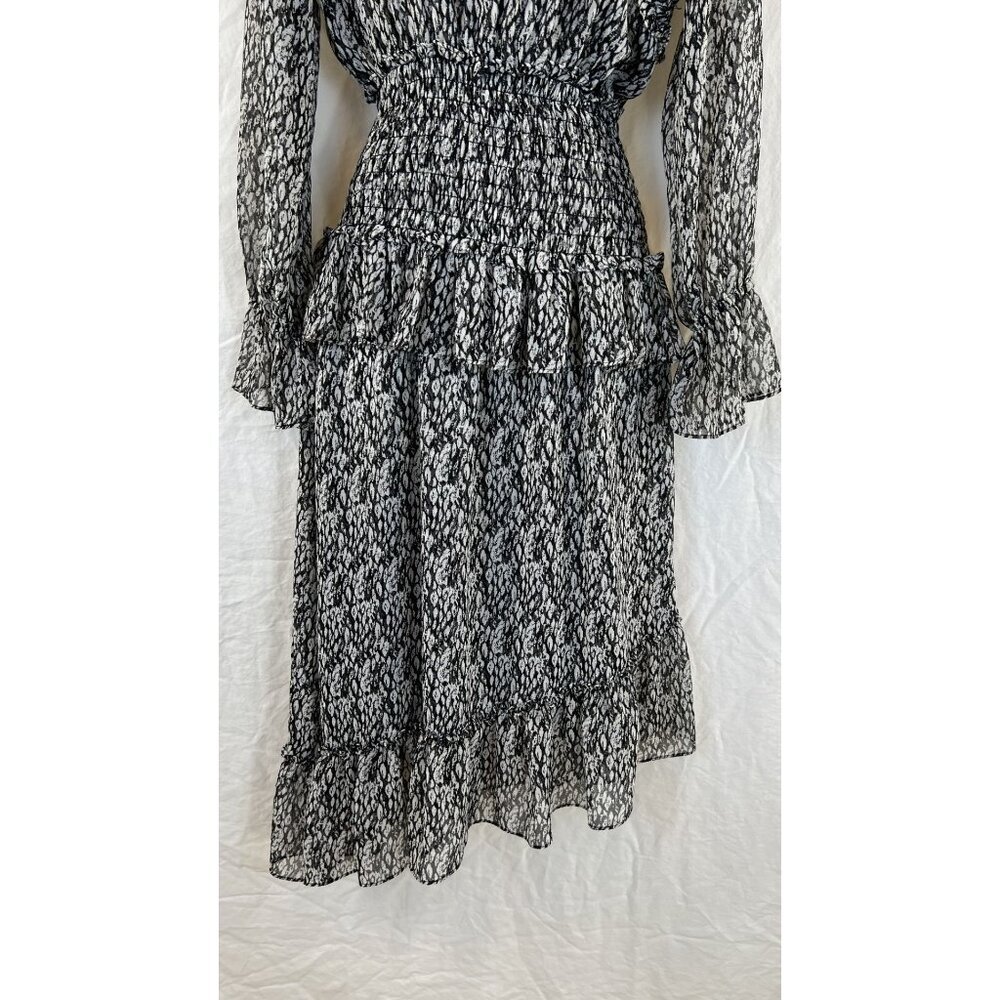 MISA Los Angeles Sophia Asymmetrical Ruffle Smocked Midi Dress $356 - Picture 4 of 12